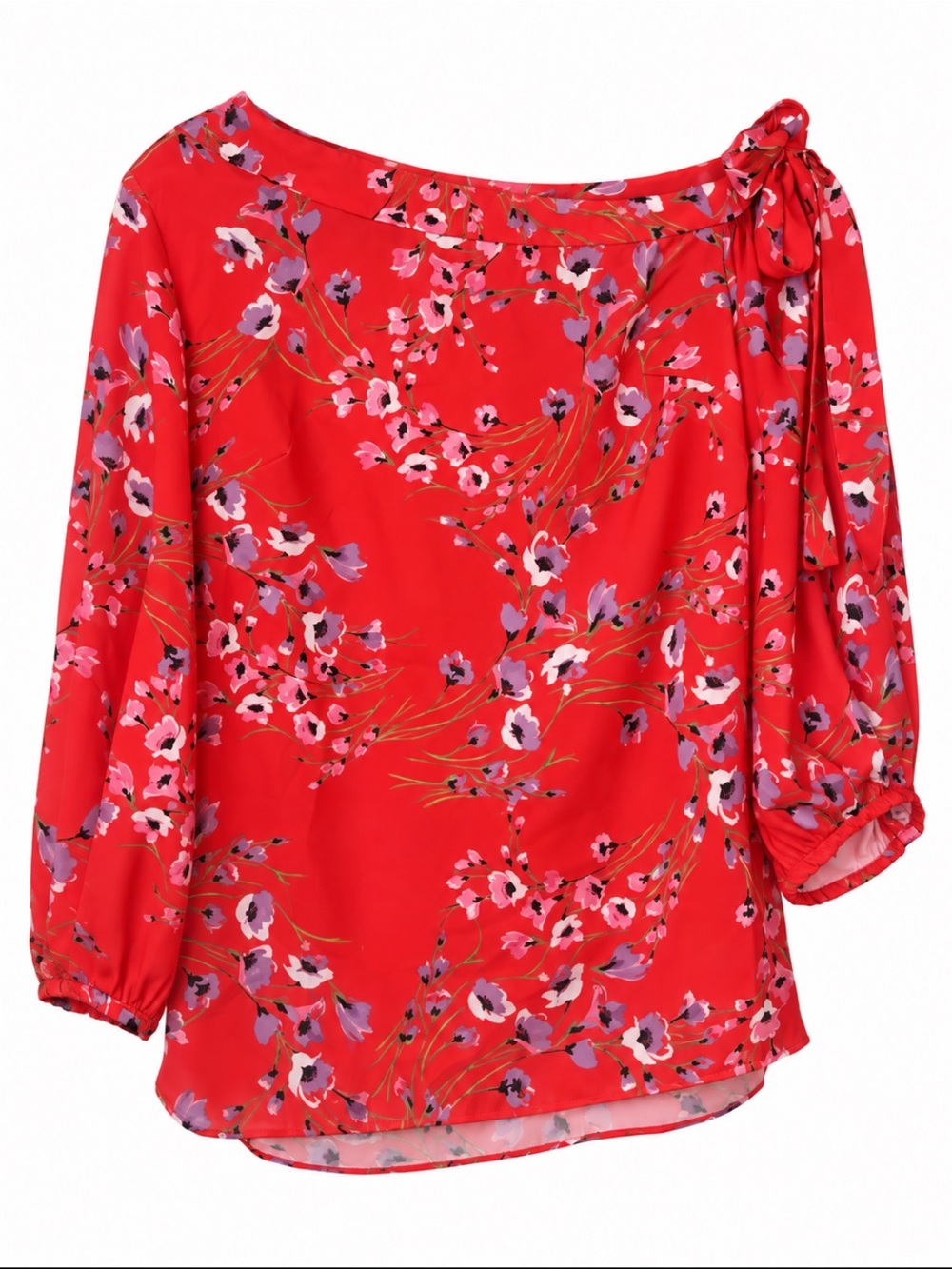 Banana Republic Red Floral Off Shoulder Blouse Size XS Rom Date Night Top